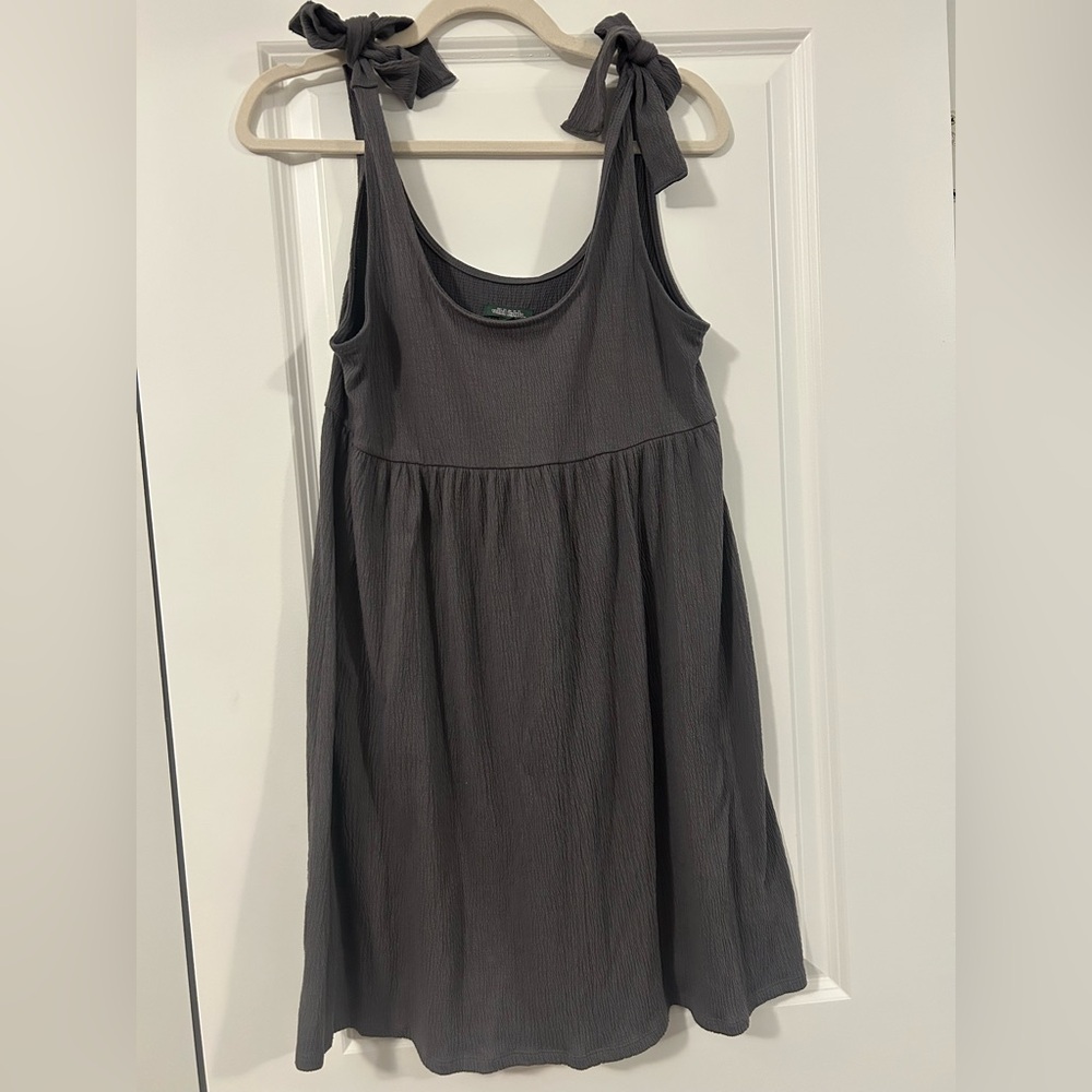 wild fable Charcoal Gray Textured Scoop Neck Tank Dress